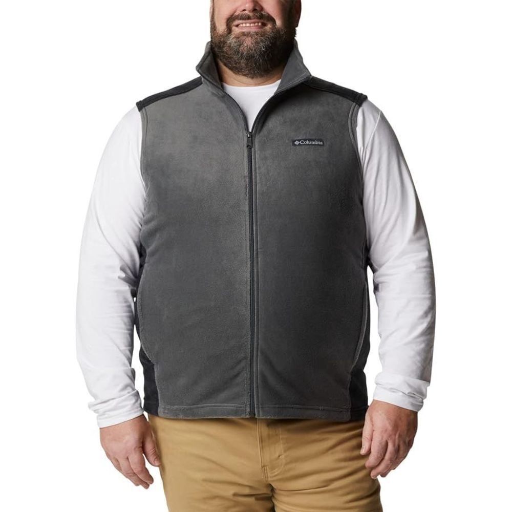 Columbia Men's‎ Fleece Zip-Up Vest Green Black XL